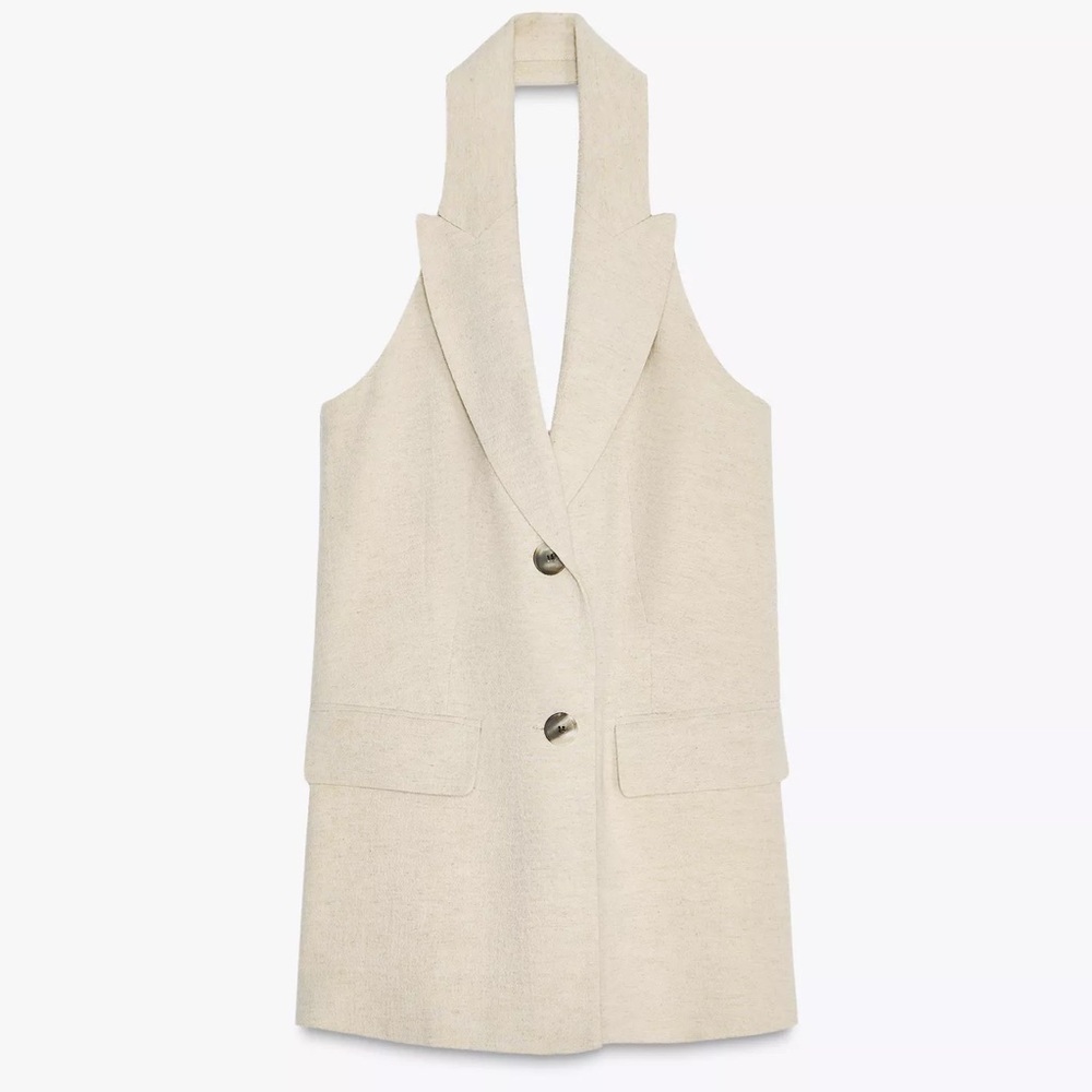 Zara Cream Halter Neck Blouse